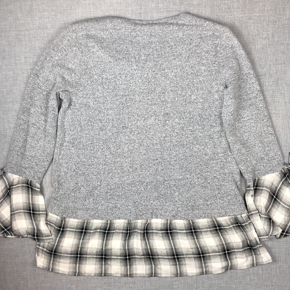 Style & Co Gray Plaid Layered Look Top Size Small - Picture 5 of 5